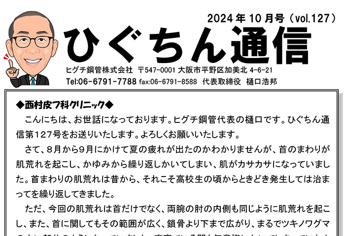 ひぐちん通信 vol.127 を公開しました。